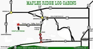 Maples Ridge Log Cabins Map